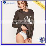 Black Long Sleeve Wholesale Cheap Price Crewneck Women Sweatshirt thumbnail-1