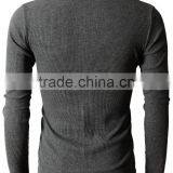 Mens Trendy Bound Pocket Waffle Cotton Knit Long Sleeve Henley Shirts thumbnail-2