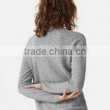 Womens Open Front Wool Custom Button up Cardigan Bamboo Sweater With Wholesale Price thumbnail-3