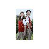 Red Short Sleeve Cotton School Uniforms for Academy School Student