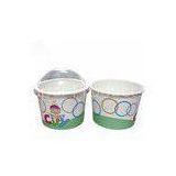 Coloured Custom Frozen Yogurt Paper Ice Cream Cups 8oz / 12oz With Flexo Printing