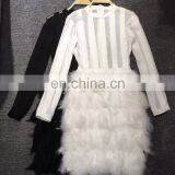 Women's Sexy Long Sleeve Mesh Luxury Fur Trim Party Dresses New Year's Eve Hot Dresses thumbnail-5