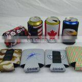 Durable Personalized Summit Deluxe Budget Fancy Edge Scuba Neoprene SBR Foam Rubber USA America UK Flag Magnetic Beer Can Cooler thumbnail-2