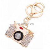 Promotional Gift Metal 18K Gold Rhinestone Creative Camera Shape Keychain thumbnail-2