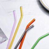 Recyclable Clear & Colored Customization 8mmx200mm custom logo glass drinking straw custom glass straw