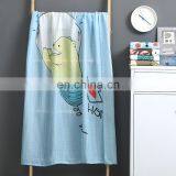 2020 Summer Factory Price 2 Layers Reactive Printing Cartoon Animal Baby Breathable Swaddle Muslin Bamboo Fiber Soft Blanket thumbnail-2