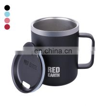 Factory Wholesale Pink Insulated 440ml 304 Stainless Steel Tea Coffee Warmer Mug Cup Custom Logo With Handle