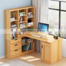 Eco-friendly Adult Modern Office Home Simple Wooden Study Computer Table Writing Office Desk With Book Shelf thumbnail-2