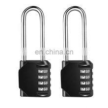 Amazon Hot Seller 4 Digit Zinc Alloy Long Shackle Password Combination Locks Luggages Door Safety Pad Lock thumbnail-3