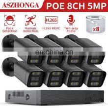 5MP 8CH POE NVR Kit IP Camera With Micro Alarm Motion Detection P2P Camera System Full Color Night Vision Smart Face Search thumbnail-2