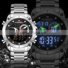 NAVIFORCE 9163 Sport Double Display Quartz Movt Wrist Watch Stainless Steel Luminous 2022 Watches Bling Watches Luxury thumbnail-4