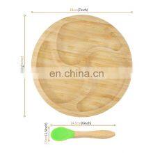 Weaning Natural Bamboo Baby Plate With Soft Silicone Spoons For Baby thumbnail-5