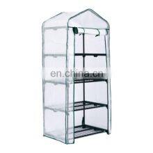 4-Tier Outdoor Mini Small Garden Greenhouses Grow Tent With Zippered Cover and Metal Shelves thumbnail-3