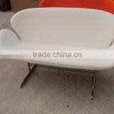 Replica Classic Fiberglass Material Fabric/genuine Leather Double Position/2 Seater Swan Sofa Desined by Arne Jacobsen thumbnail-4