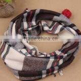 2015 Autumn Winter Newest Cotton Tassel Checked Plaid Boys Scarf thumbnail-2