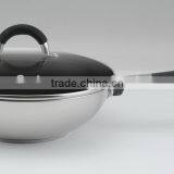 Stainless Steel Chinese Wok Pan 28CM Good for Cook With Capsuled Induction Bottom Ceramic Teflon Whitford Nonstick Coating