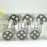Semi Sphere White and Black Stripe Polyresin Bathroom Shower Curtain Hooks thumbnail-2