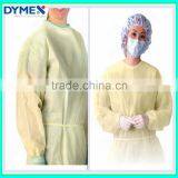 AAMI Level 2 Disposable PP Isolation Gown With Elastic Cuff/Yellow Isolation Gown thumbnail-1