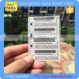 Paper/ PVC pin number scratch card