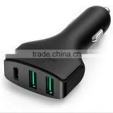 Hot Selling 3.0 Quick Charger 3 Port Usb Car Charger