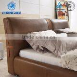 Modern Bedroom Sets Full Size Genuine Leather Upholstered Bed thumbnail-2