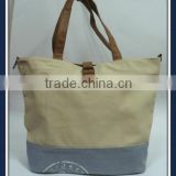 canvas Tote bag with leather handles