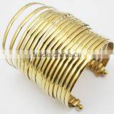 India large punk hip hop multi strings18k gold plating wide cuff bangle opened