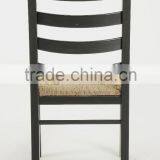 Rustic Wooden Home Useful Webbing Seat Black Armless Dining Chair/ Restaurant Chair(New Product) thumbnail-3