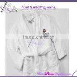 White Shawl Collar Terry Bathrobe, Terry Bath Robes in Shawl Collar Style thumbnail-1