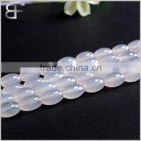 Natural 8*12mm White Agate Smooth Rice Faceted Beads Strand Semi-Precious Gemstone thumbnail-1