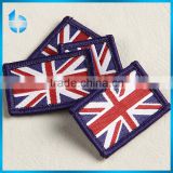 China recognized supplier customs woven arm badge with flag shaped for special working uniform