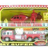 Friction Plastic Toy of Fire Truck Set