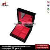 Black Lacquer Luxury Antique Wholesale Wooden Jewelry Box With Mirror thumbnail-1