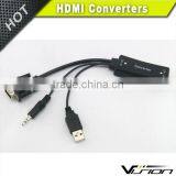 23cm black Real 1080p VGA input to HDMI active adapter from vision