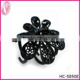 Mini Metal Butterfly Hair Claw Covered Pure Black In Bulk thumbnail-1