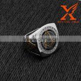 In Stock Wholesale Two Tone Gold Masonic Wedding Rings Stainless Steel Freemason Masonic Rings for Men thumbnail-4