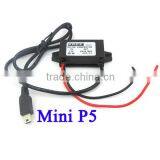 DC Power Adapter 12V to 5V 1A 3A Min P5 USB Charger Module for Travelling Recorder, Navigator Etc
