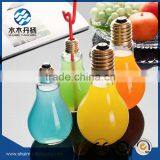 100ml-800ml Decorative Light Bulb Glass Bottle With Cap and Straw
