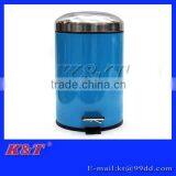 Bright luster stainless steel trash can with arch lid