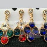 Retro Exaggerated Diamond Flower Earrings Multicolor Drop Earrings thumbnail-1