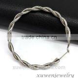 Factory Made Silver Color Twisted Stainless Steel Earring Jewelry