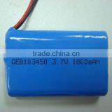 3.7v 1800mah 103450 li-ion battery pack, 3.7v 1800mah netbook battery 103450