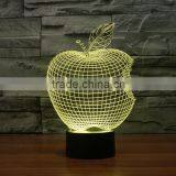 3D Optical Night Light Apple 7 RGB Light Colors 10 LEDs AA Battery or DC 5V Mixed Lot thumbnail-5