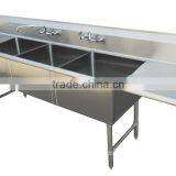 NSF and CSA Approval Two Compartments Stainless Steel Commercial Kitchen Sink thumbnail-1