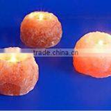 Handmade Natural Crystal Himalayan Rock Salt Candle Holder