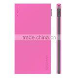 Fast Charge 5000mAh Slim Built in Cables Power Bank With 4 LED Indicators for Andriod