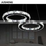 Noble 24W Transparent LED Crystal Hanging Lights Pendant Lighting Fixture For Indoor Decor 110-240V AC thumbnail-1