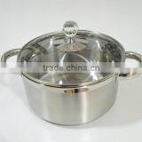 Stainless Steel Nice Glass Knob Stockpot With Lid
