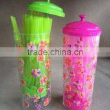 Plastic Straw Dispenser With Printing And100pcs Straws,straw Holder With Printing and 100pcs Straws TG20080 thumbnail-1