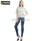 Roll Neck Short Sleeve Pullover With Pea Green Stripe, Fancy Grey Half Sleeve Cashmere Pullover thumbnail-1